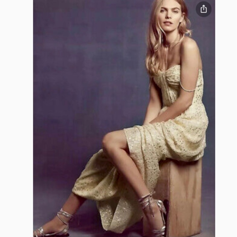 Free People Silk Metallic Drizzle Gown